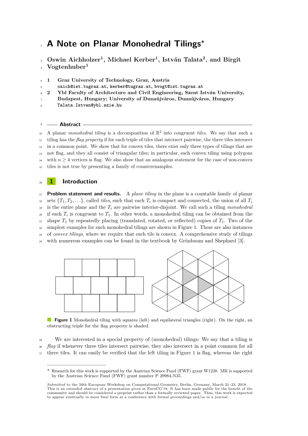 A Note on Planar Monohedral Tilings