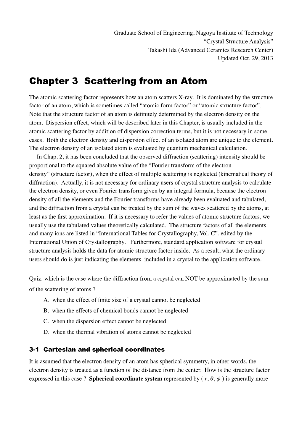 Chapter 3 Scattering from an Atom