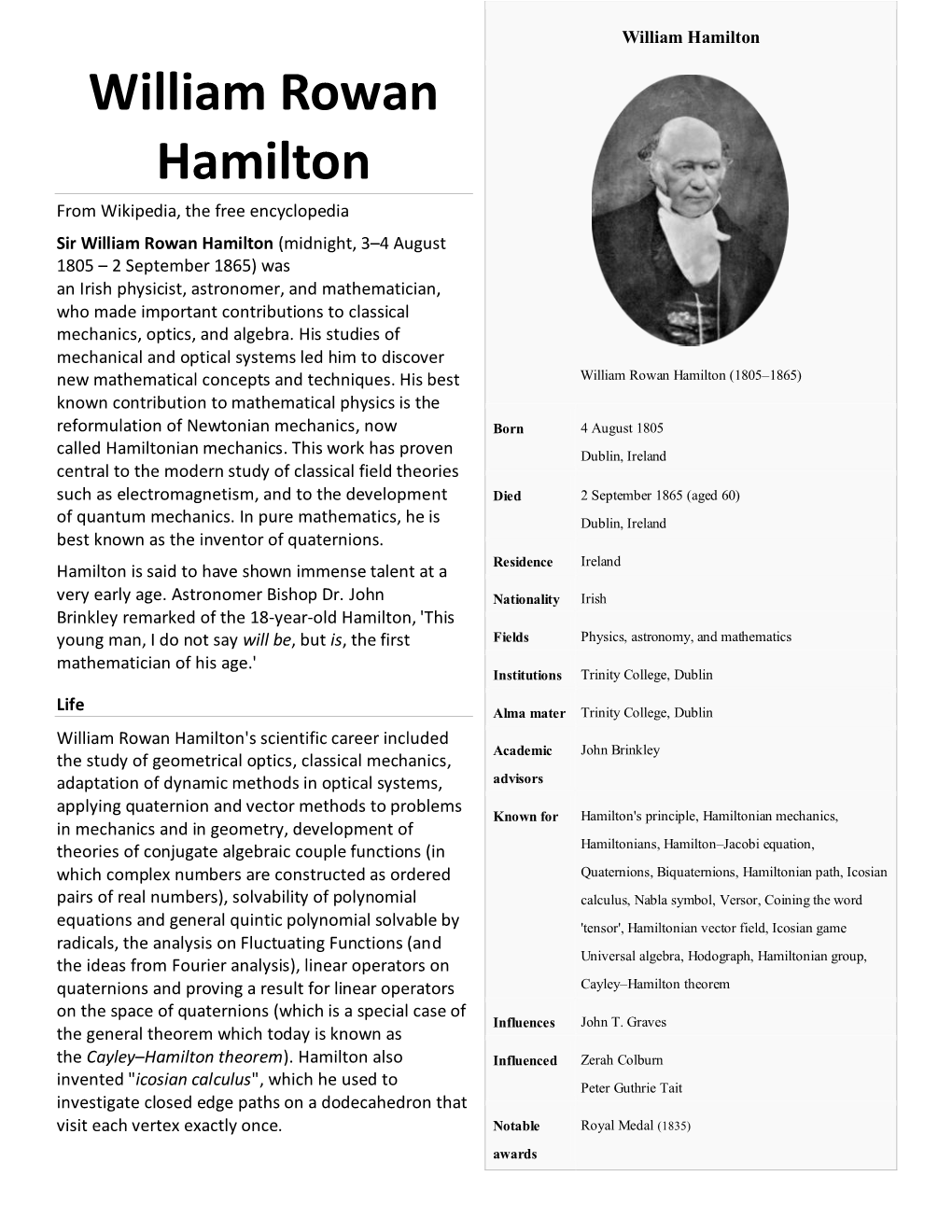 William Rowan Hamilton