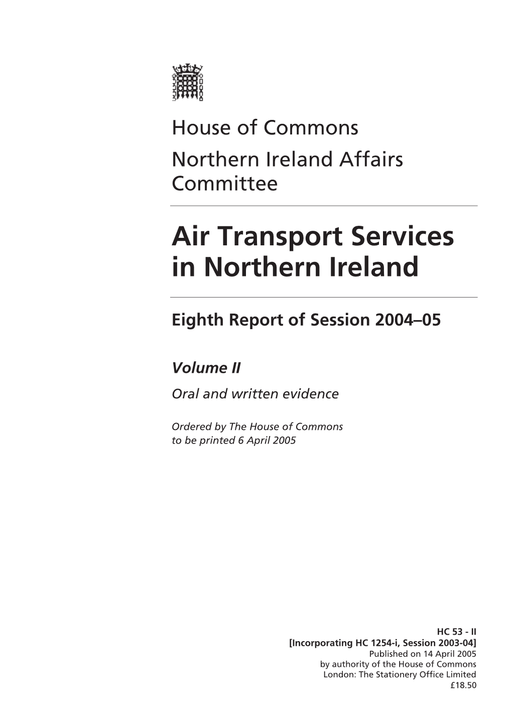 Air Transport Services in Northern Ireland