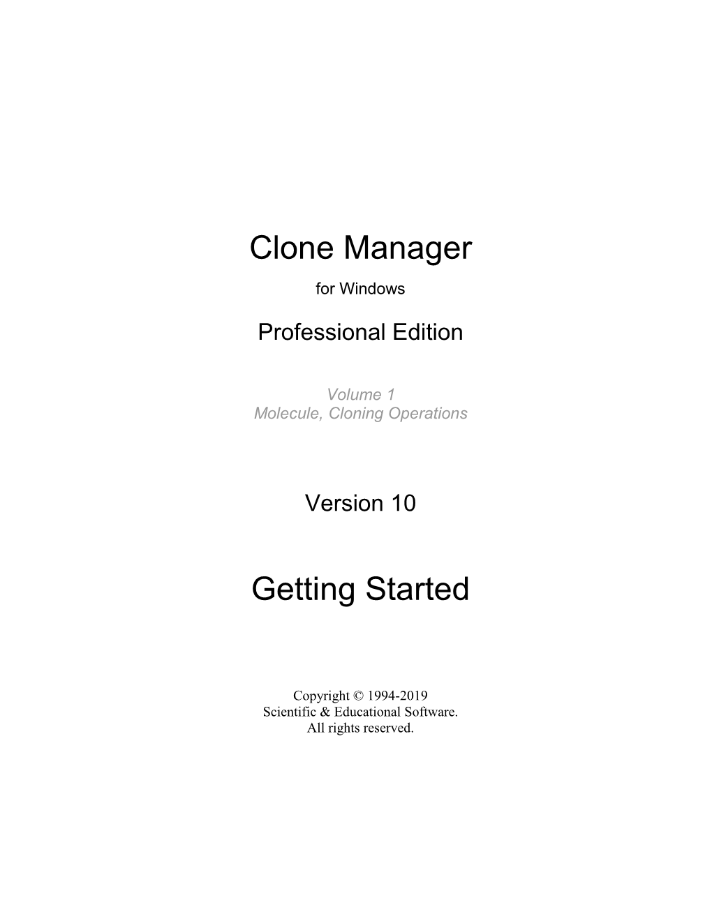 Clone Manager Getting Started