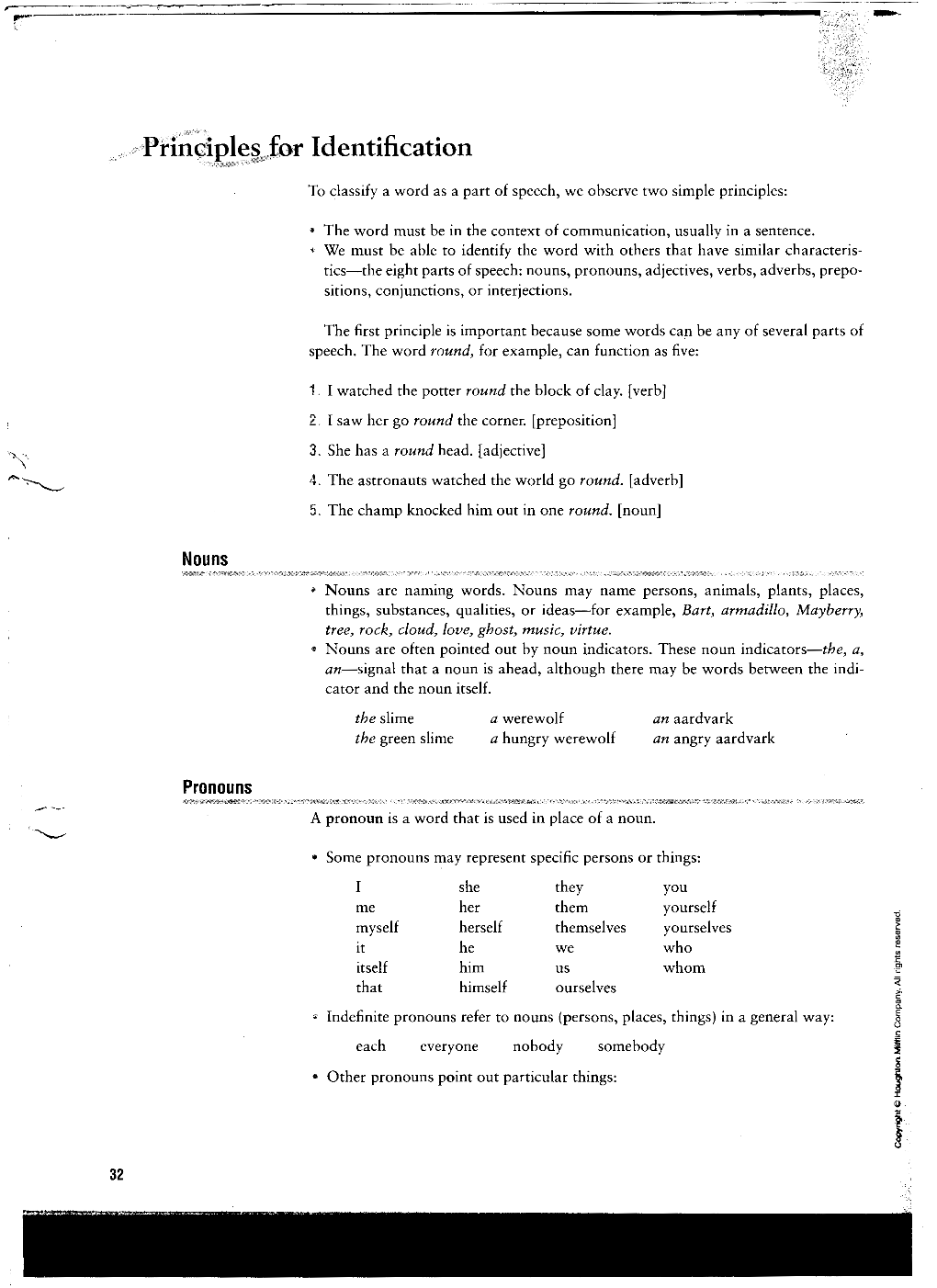 Identifying Parts of Speech