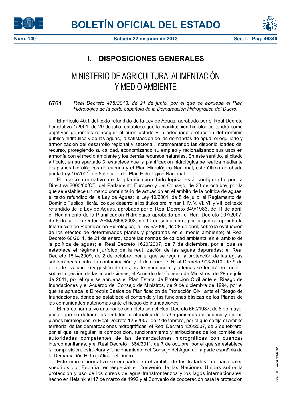 Plan Hidrológico De La Parte Española De La Demarcación Hidrográfica Del Duero