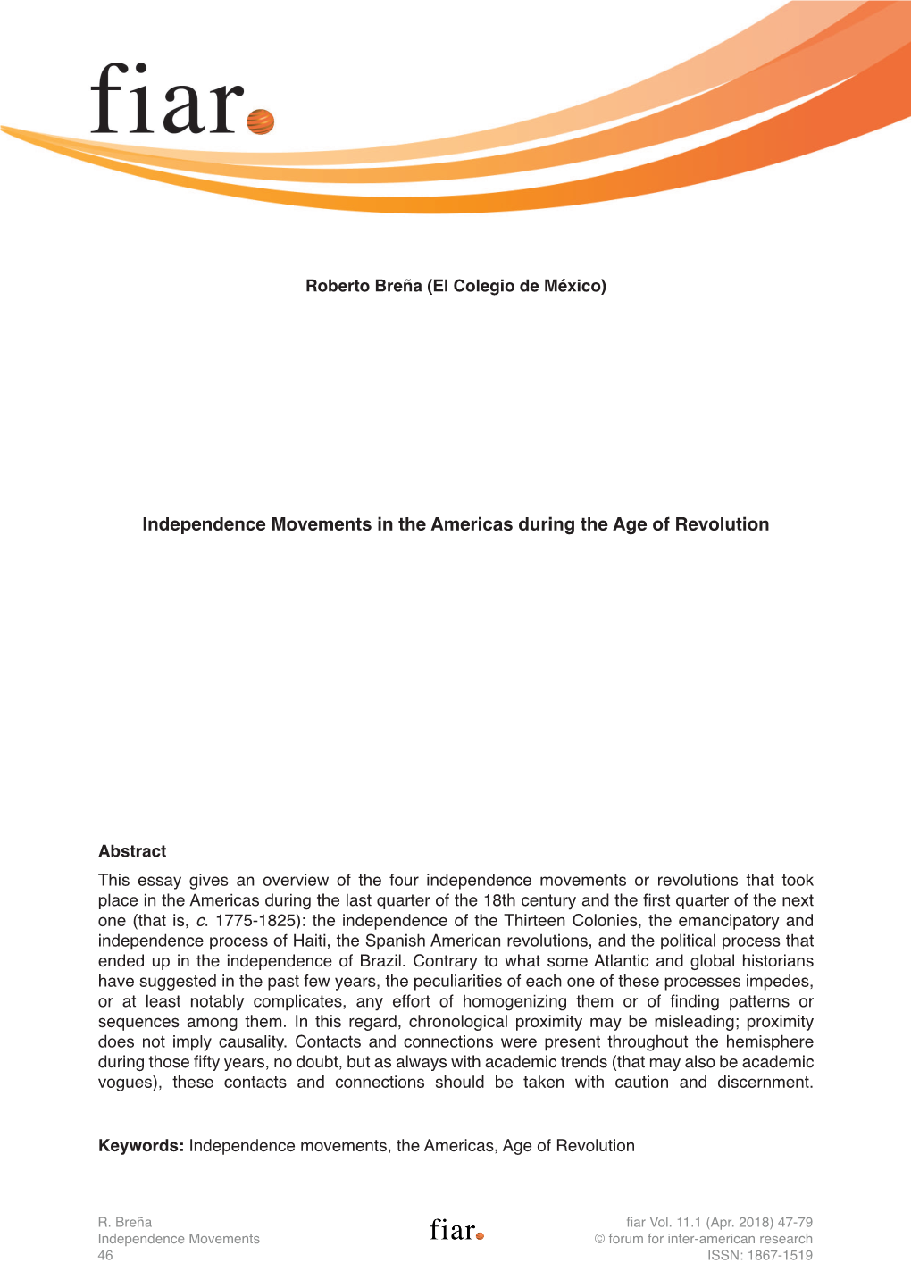 Independence Movements in the Americas During the Age of Revolution