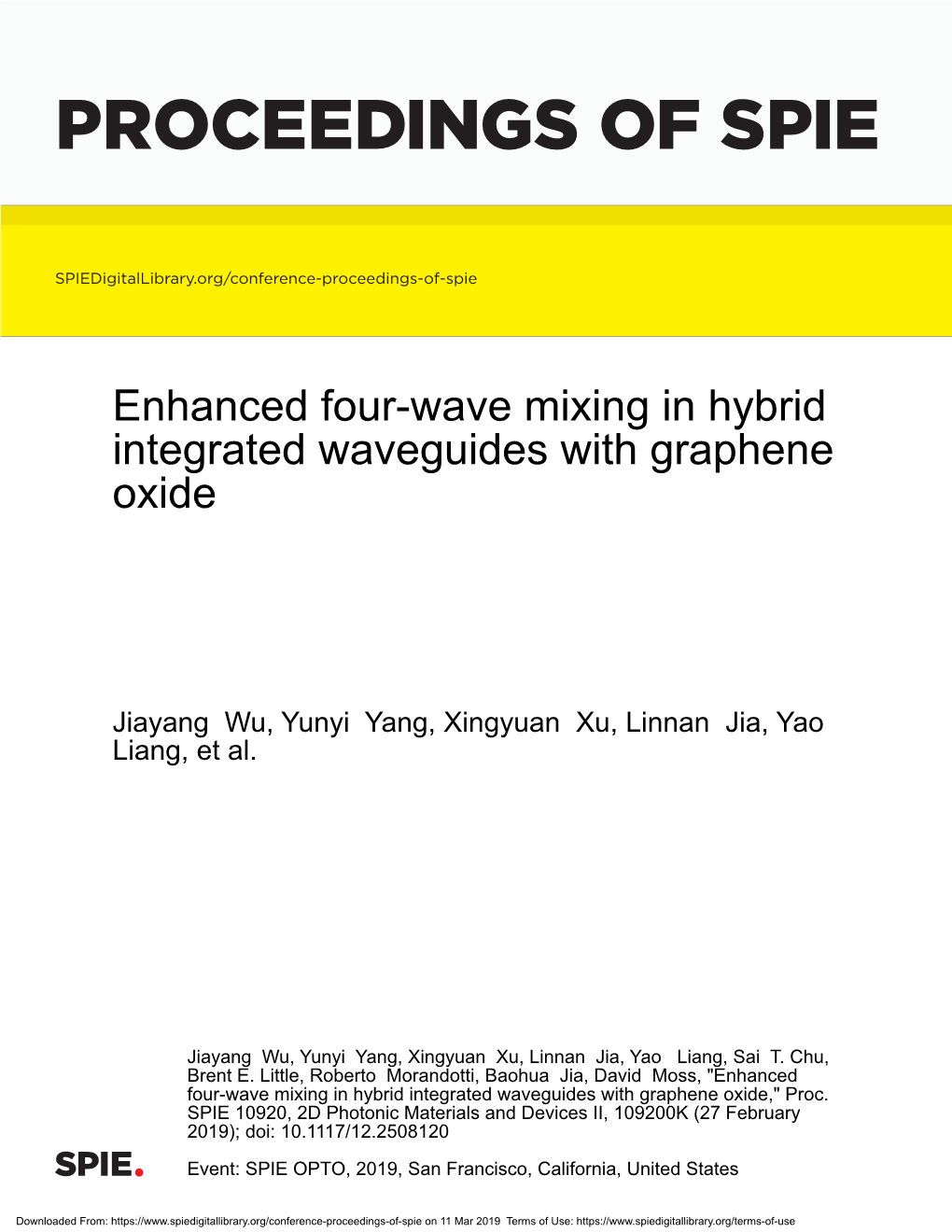 Proceedings of Spie