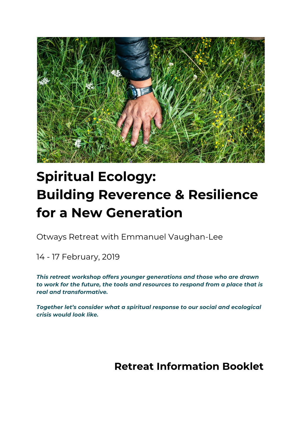 Spiritual Ecology: Building Reverence & Resilience for a New Generation