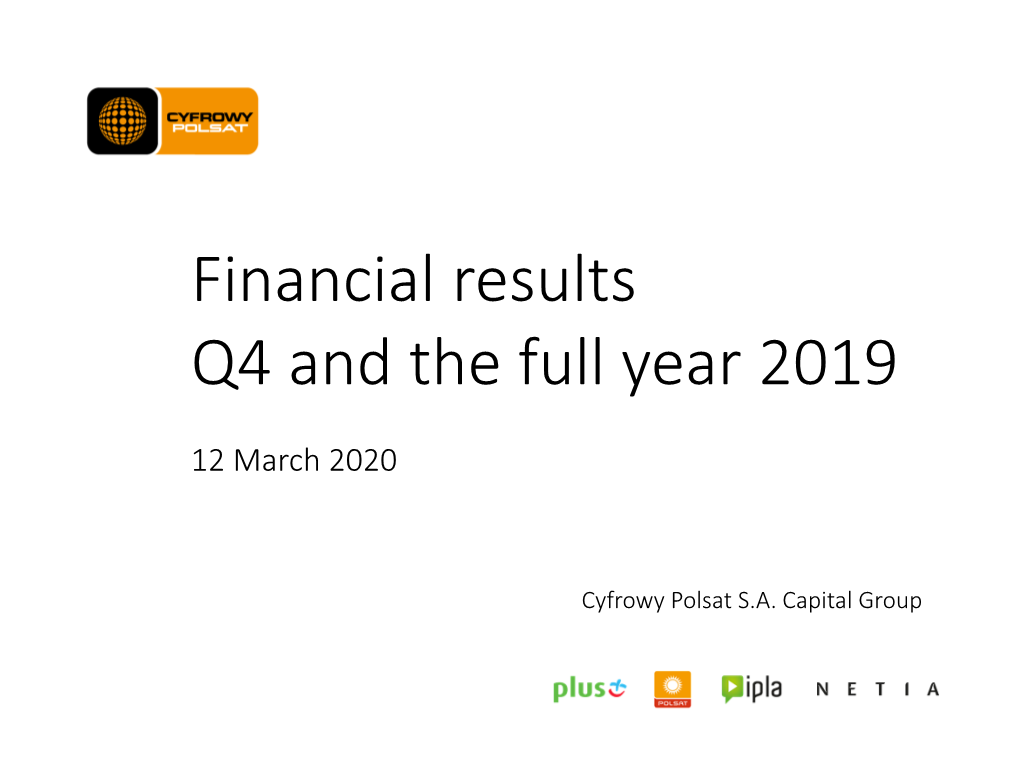 Presentation – Q4 and 2019 Result