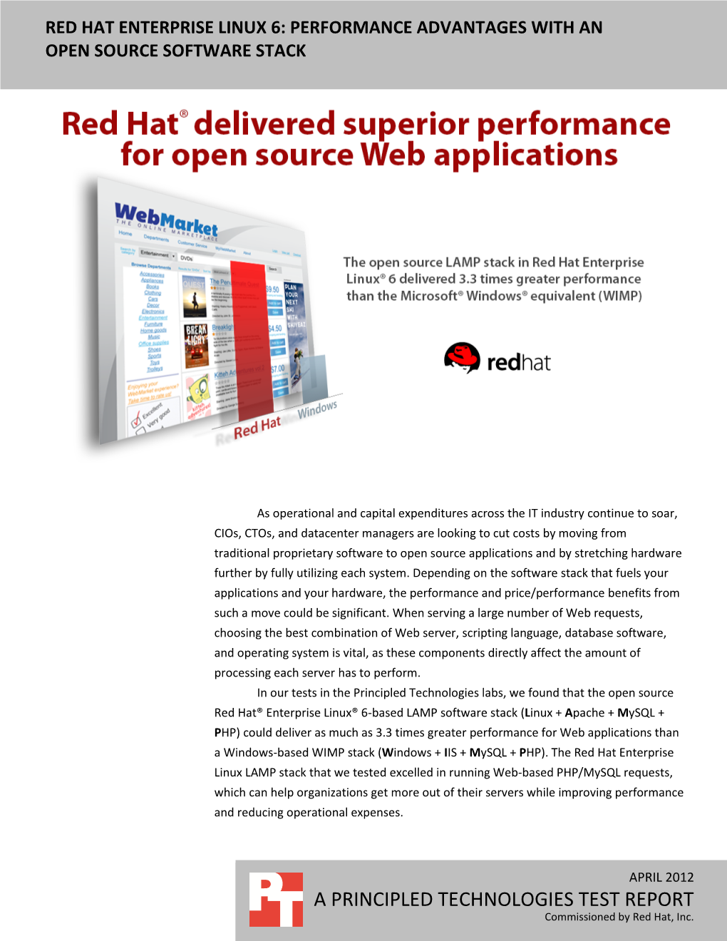 Red Hat Enterprise Linux 6: Performance Advantages with an Open Source Software Stack