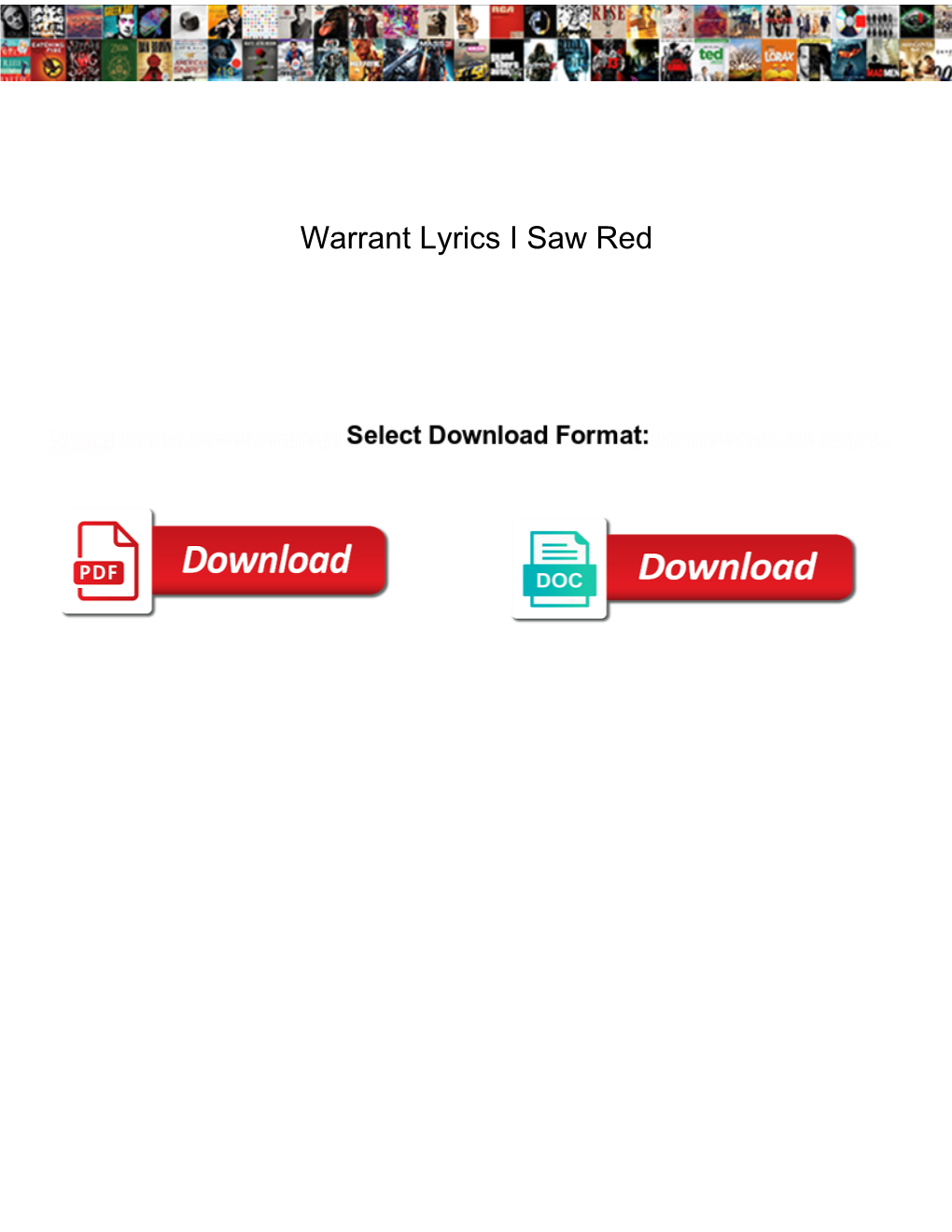 Warrant Lyrics I Saw Red