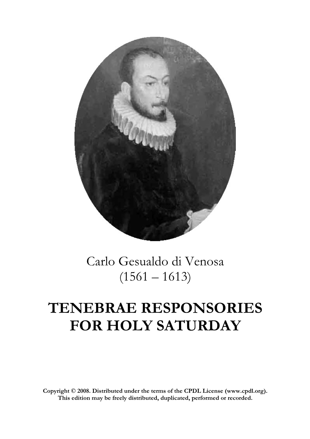 Gesualdo Tenebrae Responsories for Holy Saturday