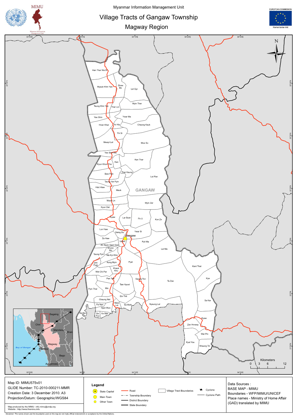 Village Tracts of Gangaw Township Magway Region