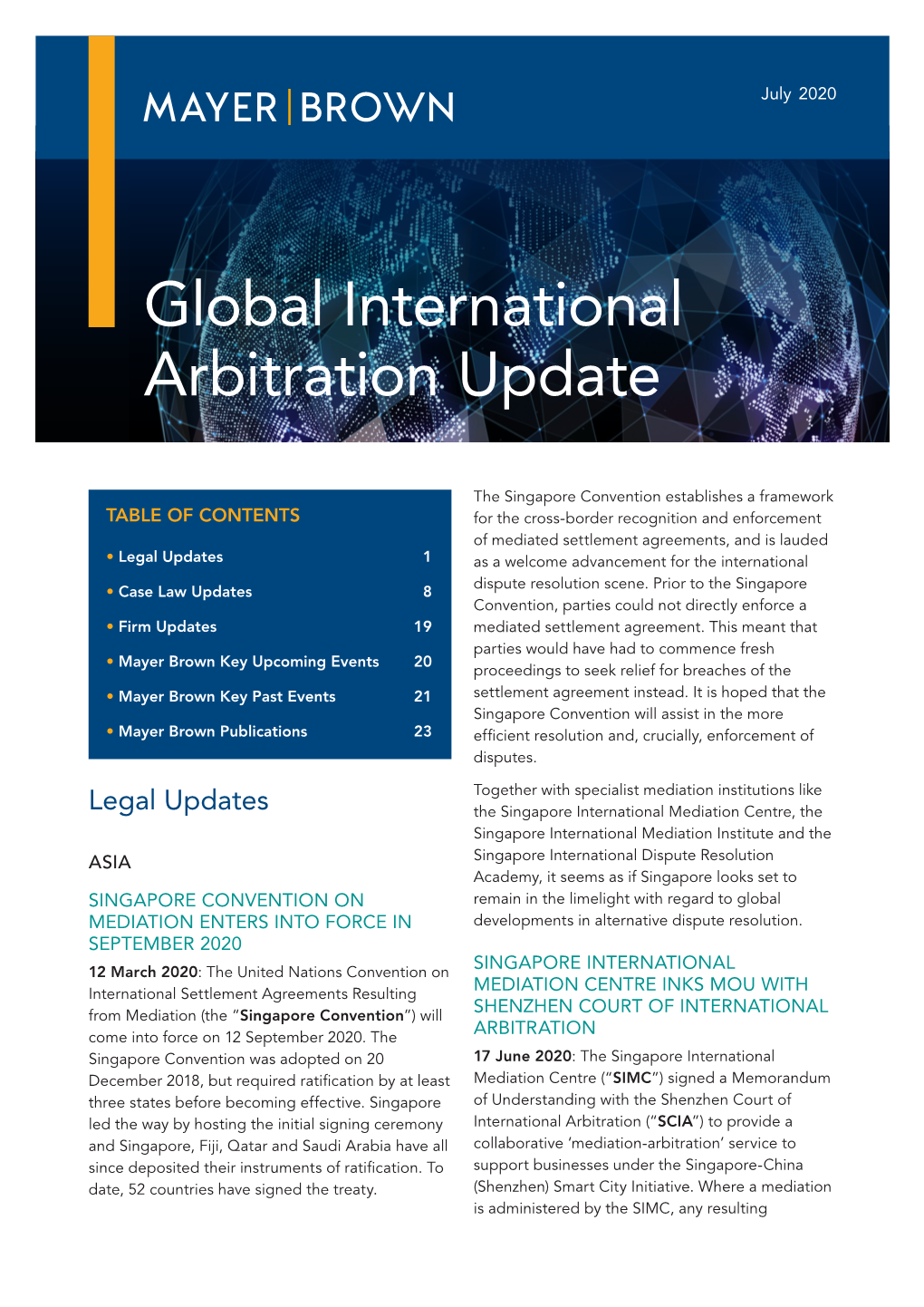 Global International Arbitration Update