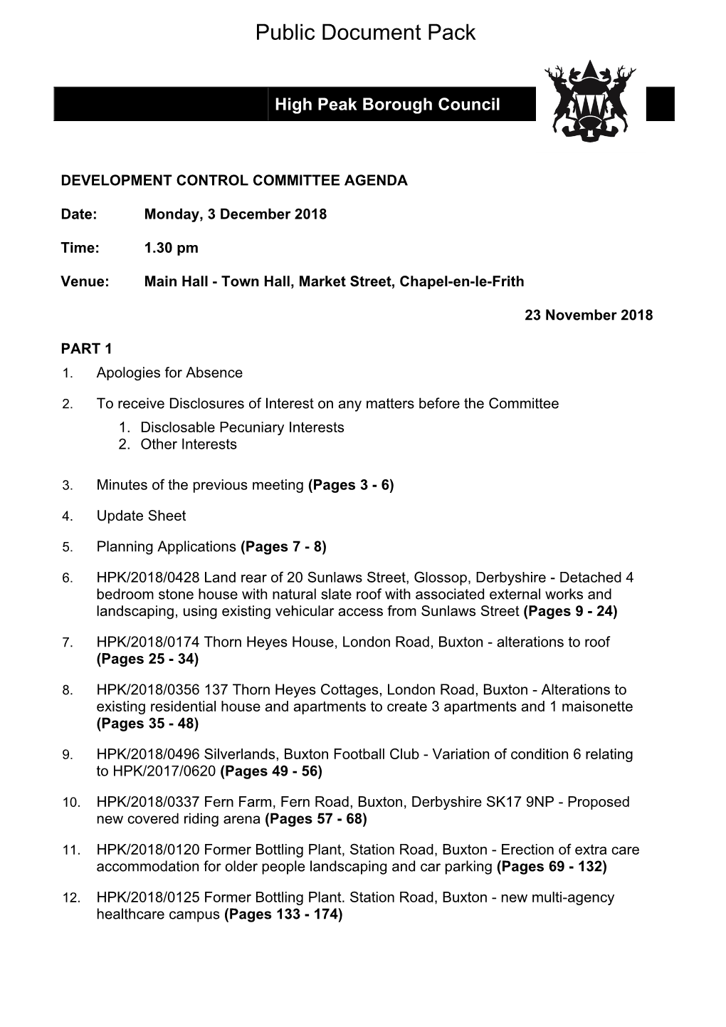 (Public Pack)Agenda Document for Development Control Committee