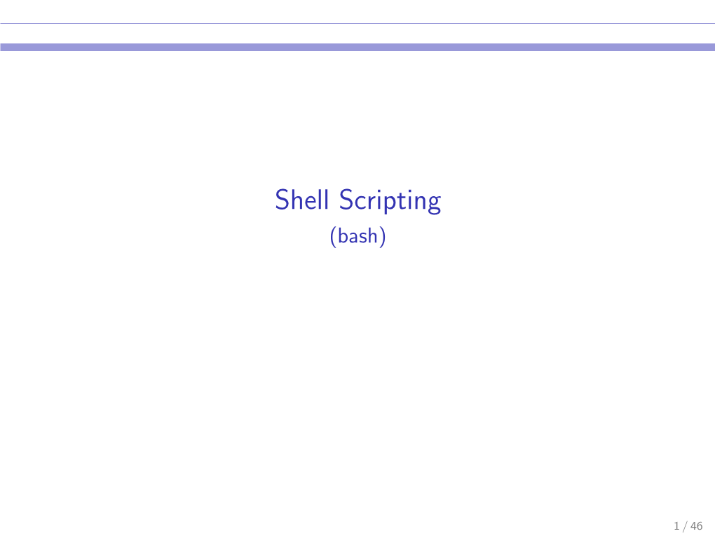 Shell Scripting (Bash)