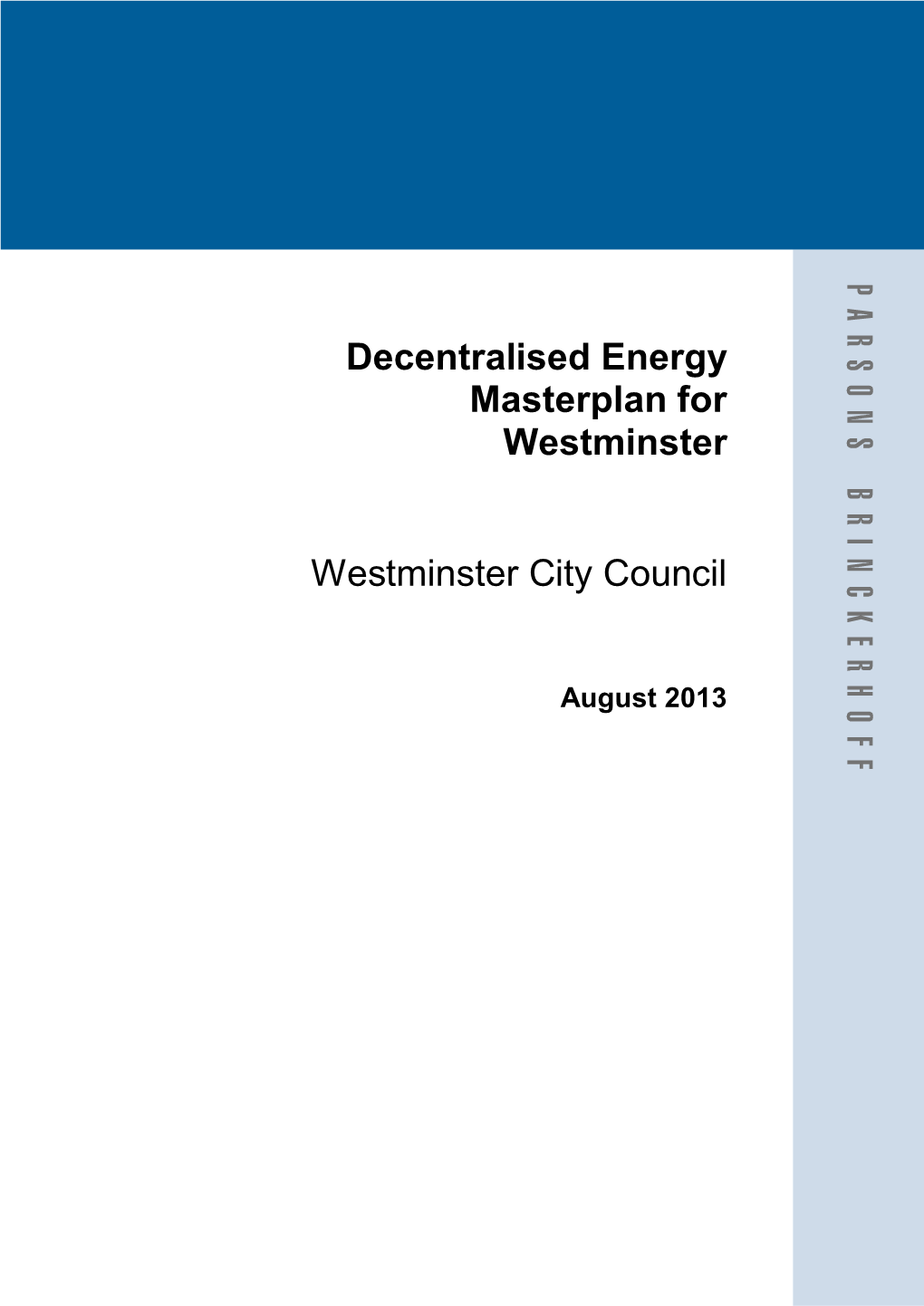 Decentralised Energy Masterplan for Westminster