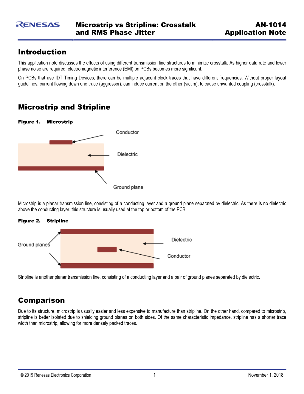 AN-1014 Microstrip Vs Stripline: Crosstalk and RMS Phase Jitter