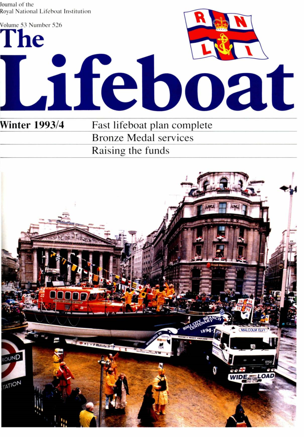 Winter 1993/4 Fast Lifeboat Plan Complete Bronze Medal Services