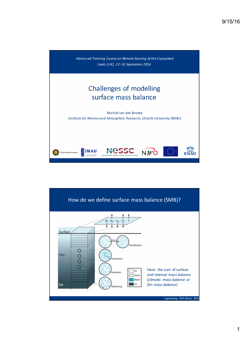 Challenges of Modelling Surface Mass Balance