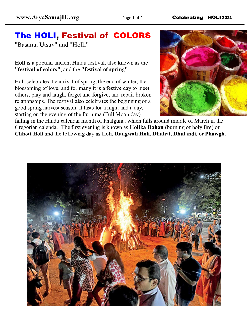 The HOLI, Festival of COLORS 