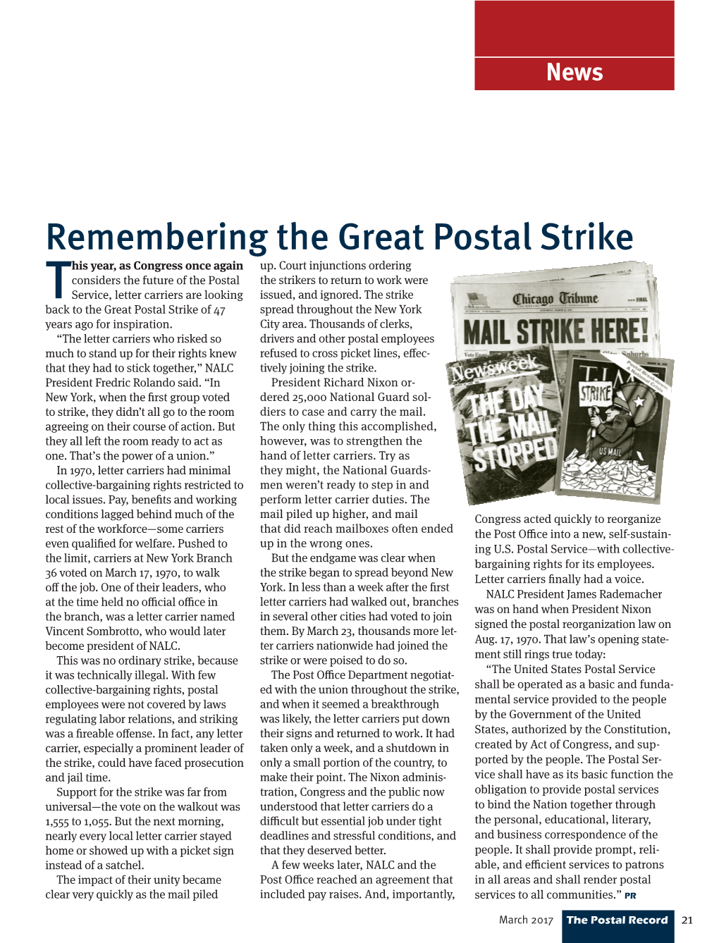 Remembering the Great Postal Strike His Year, As Congress Once Again Up