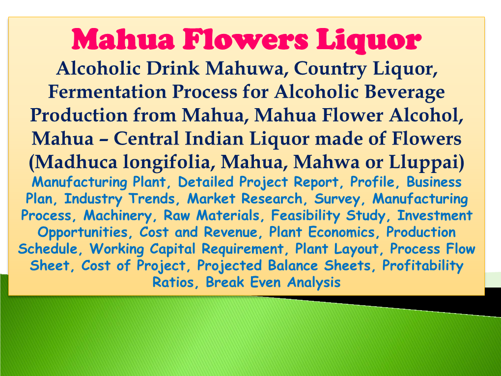 Mahua Flowers Liquor