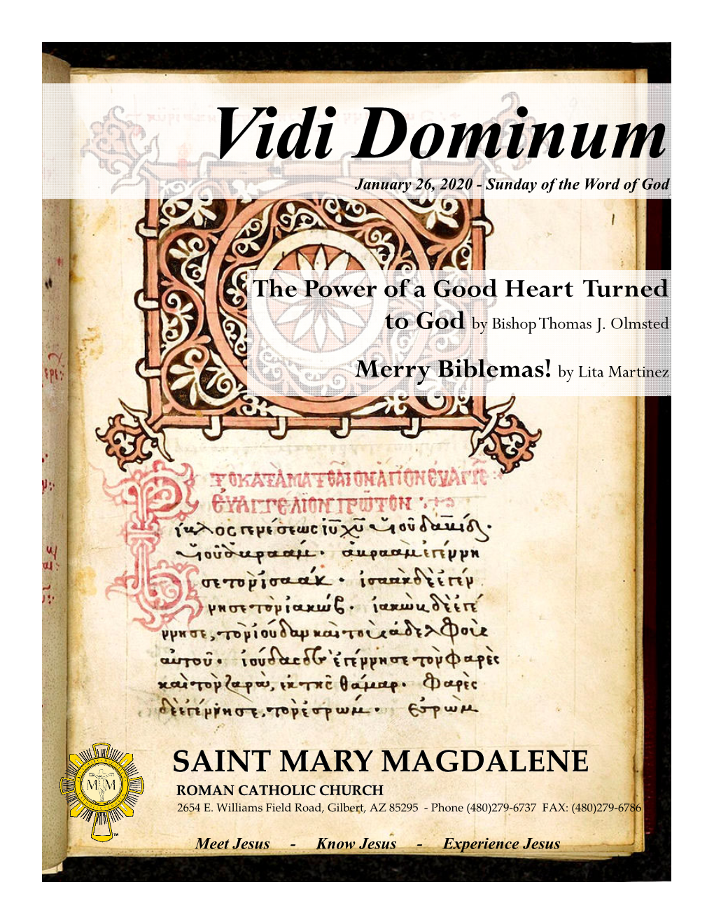 Vidi Dominum January 26, 2020 - Sunday of the Word of God