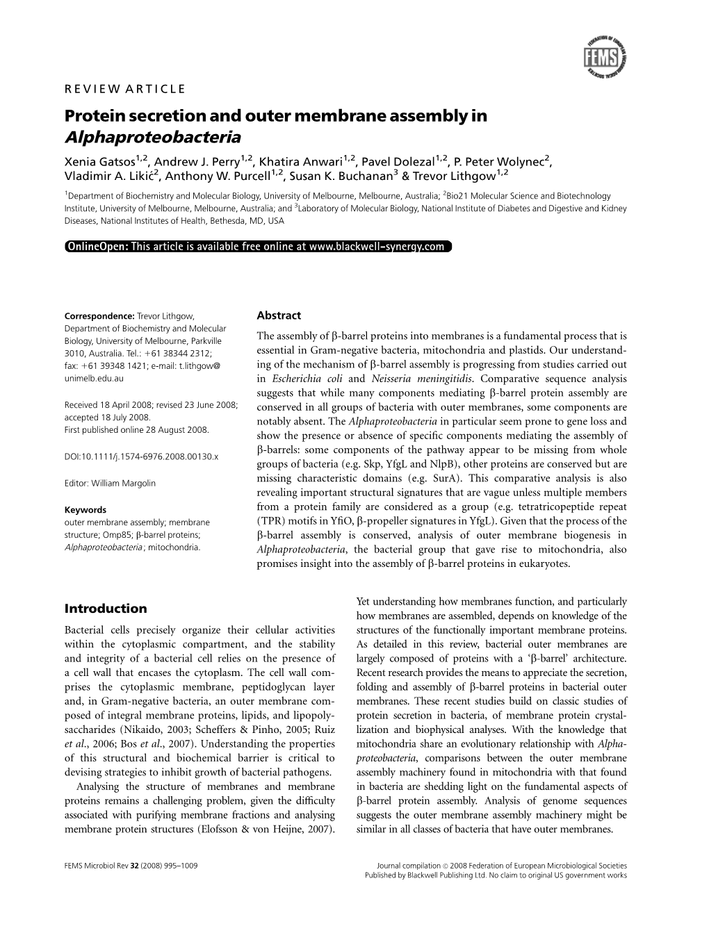 Alphaproteobacteria Xenia Gatsos1,2, Andrew J