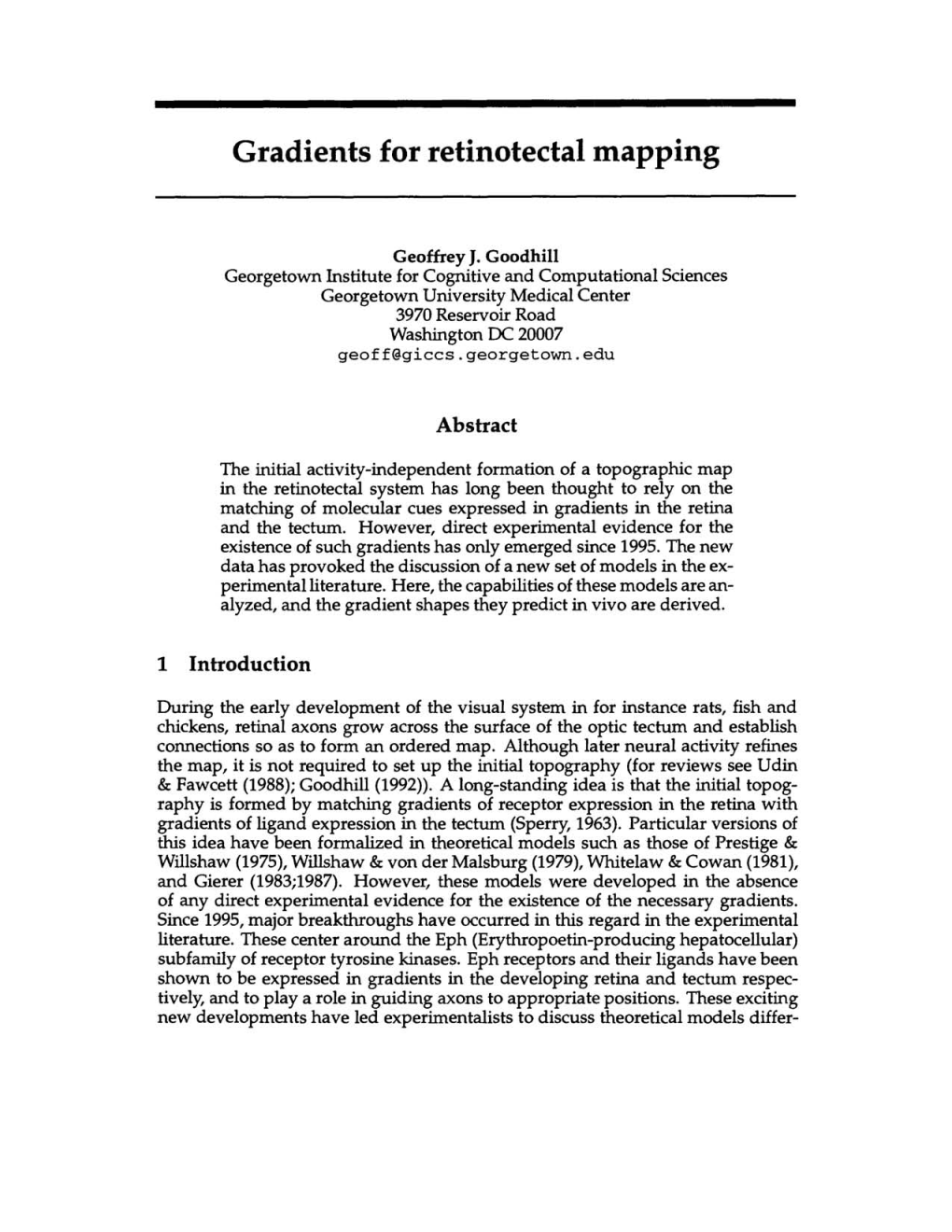 Gradients for Retinotectal Mapping