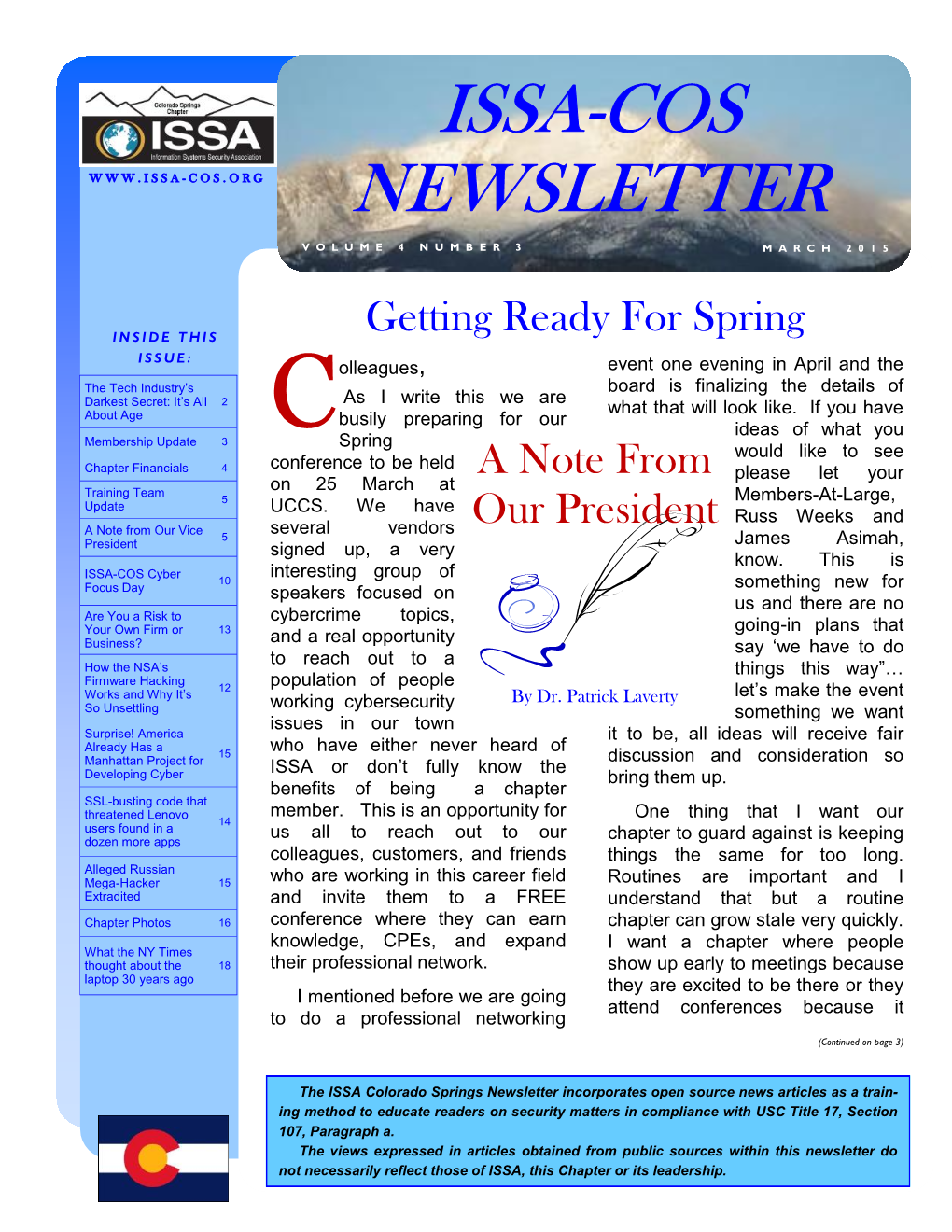 Issa-Cos Newsletter