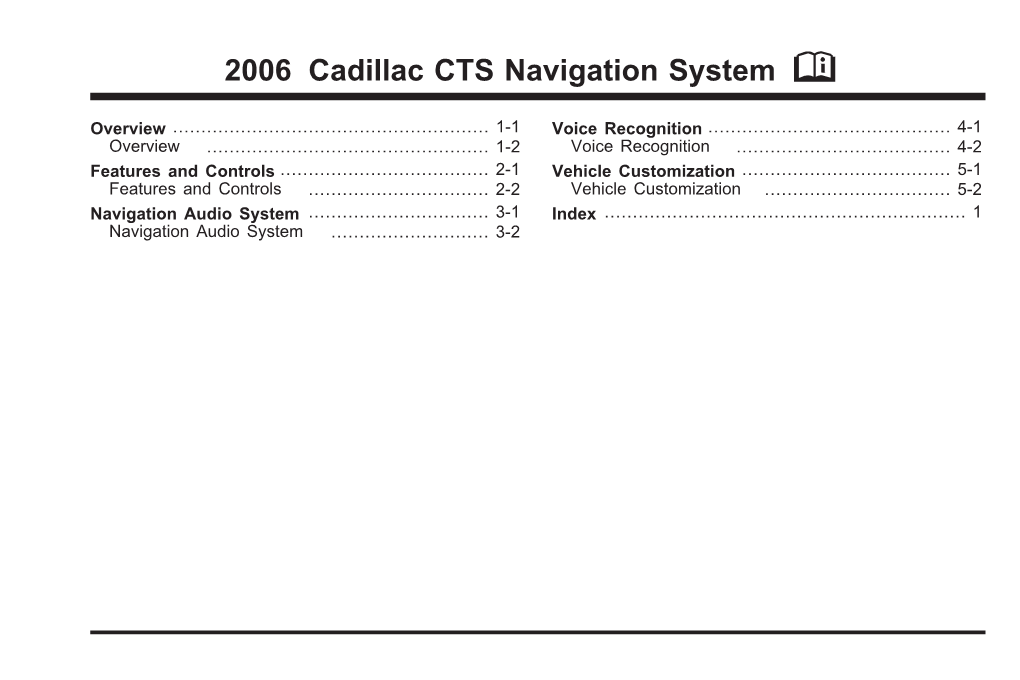 2006 Cadillac CTS Navigation System M