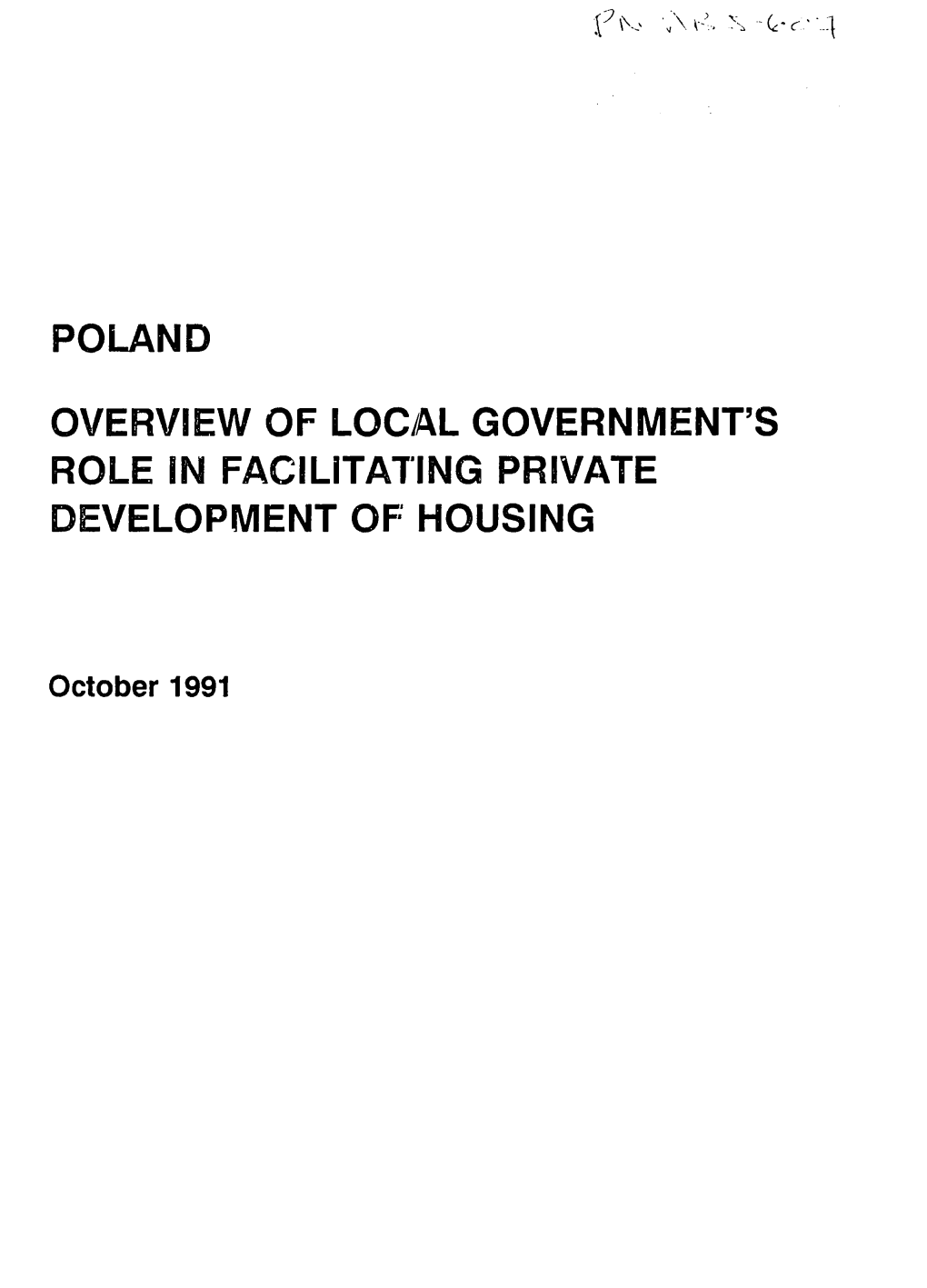 Poland Overview of Local Government's Role In
