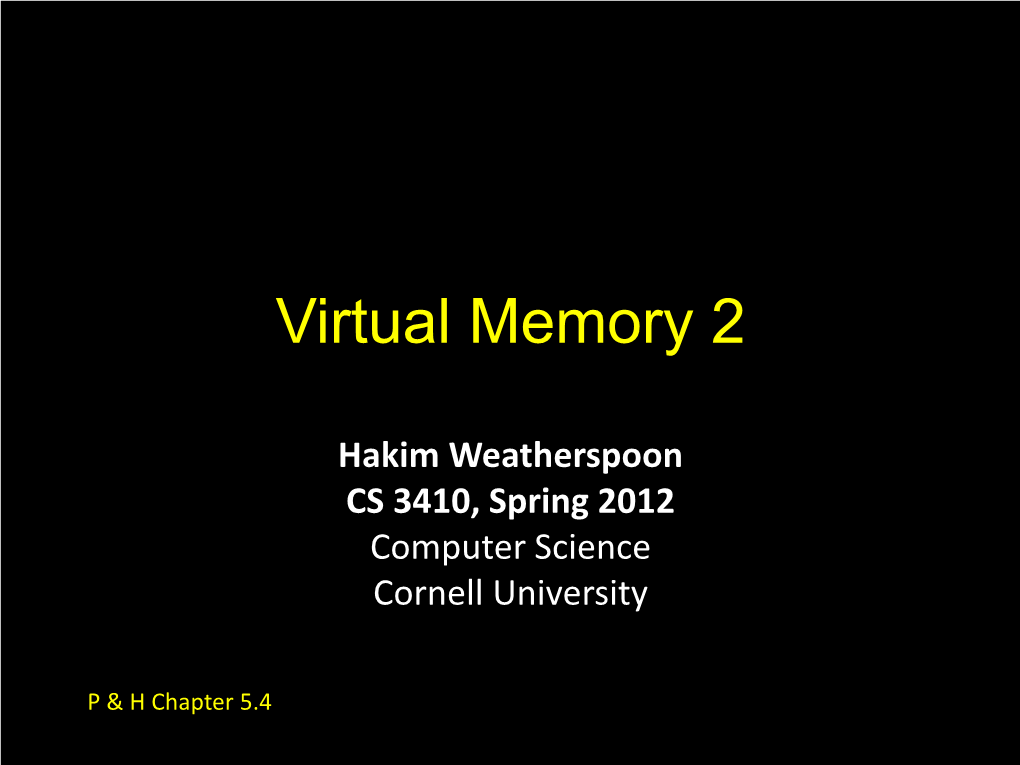Virtual Memory 2