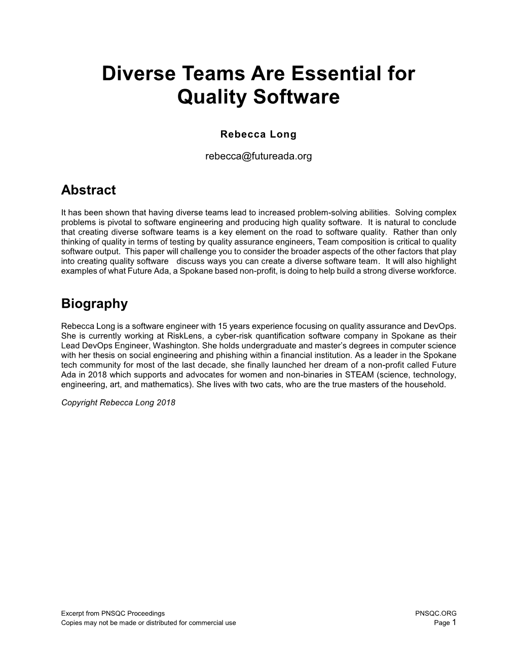 Diverse Teams Are Essential for Quality Software