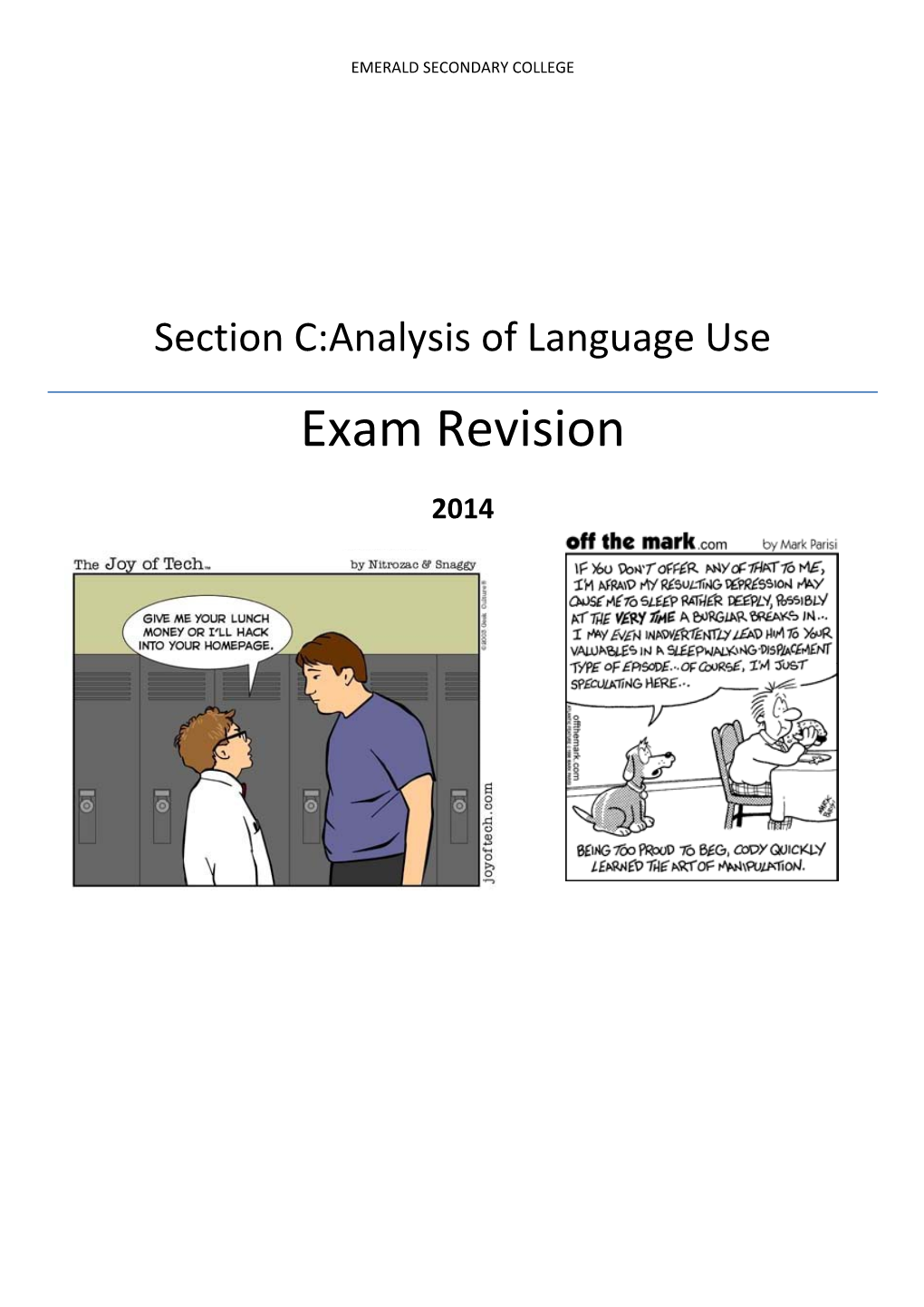 Section C:Analysis of Language Use