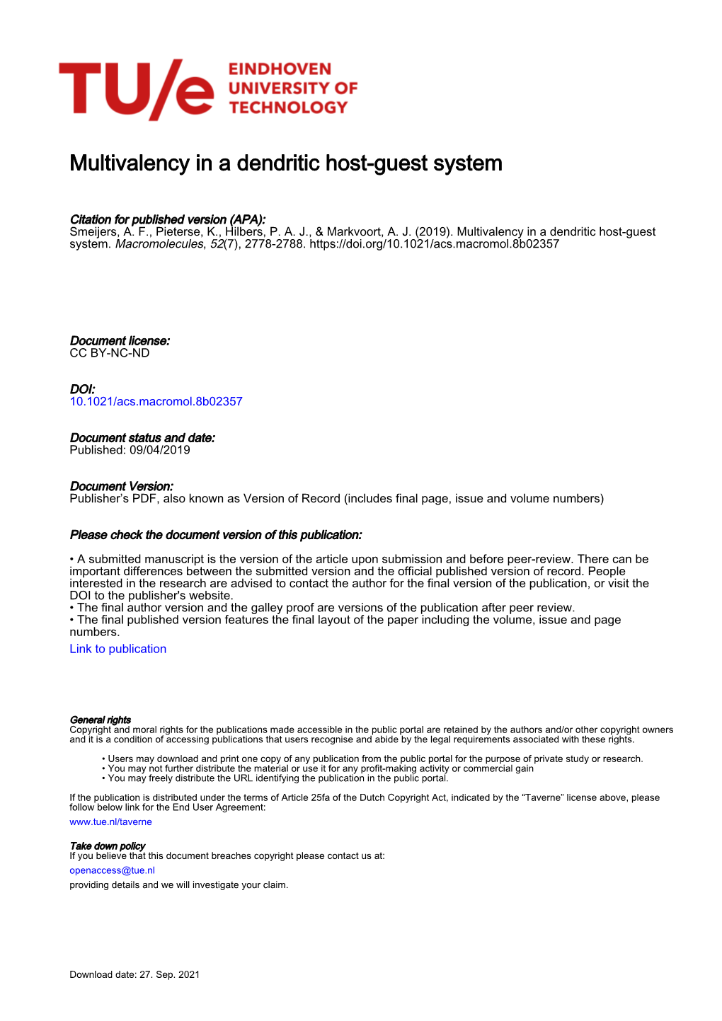 Multivalency in a Dendritic Host–Guest System