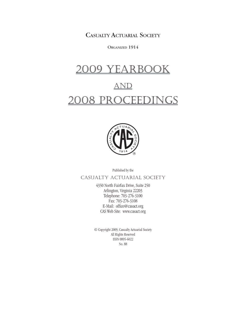 2009 YEARBOOK 2008 Proceedings