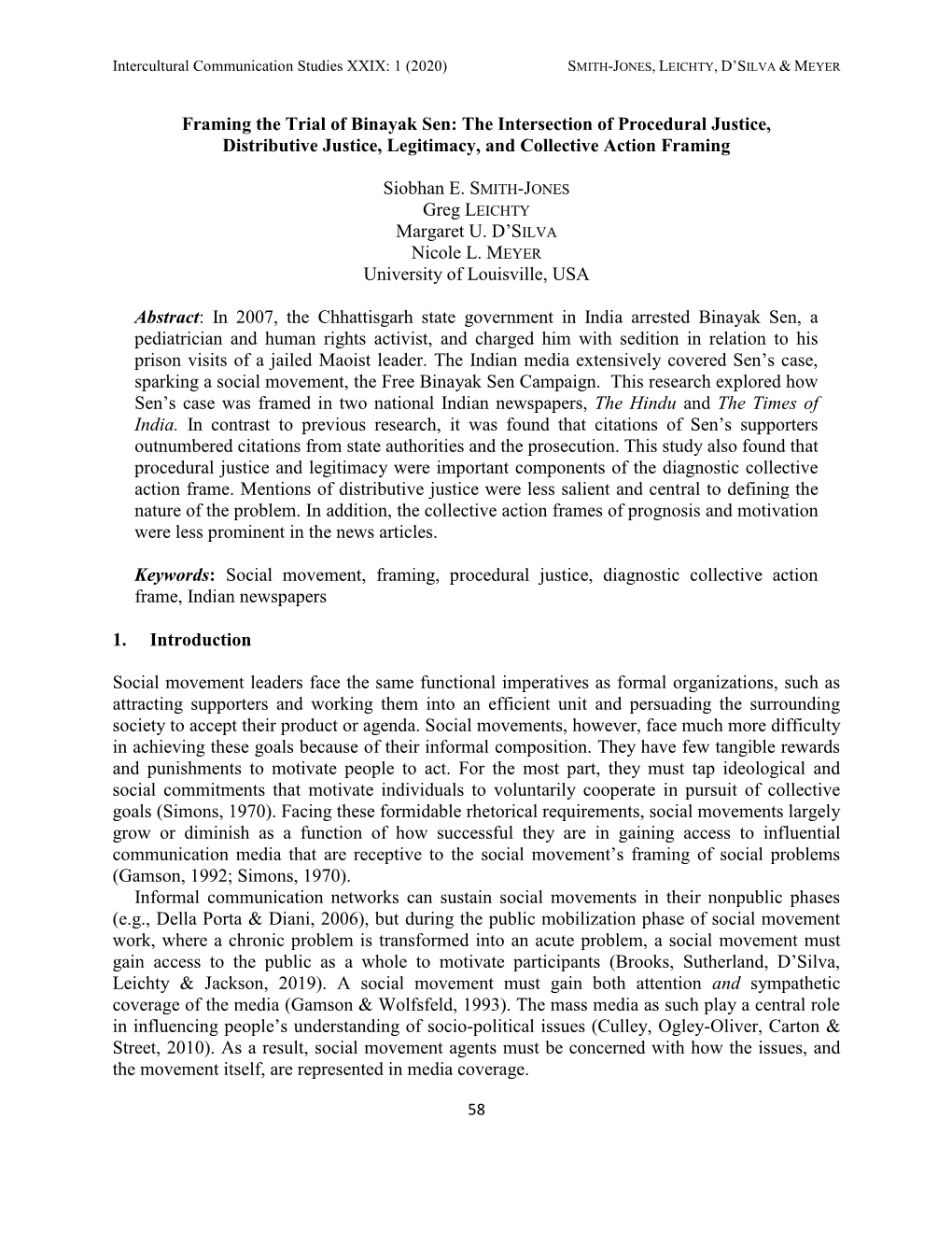 Framing the Trial of Binayak Sen: the Intersection of Procedural Justice, Distributive Justice, Legitimacy, and Collective Action Framing