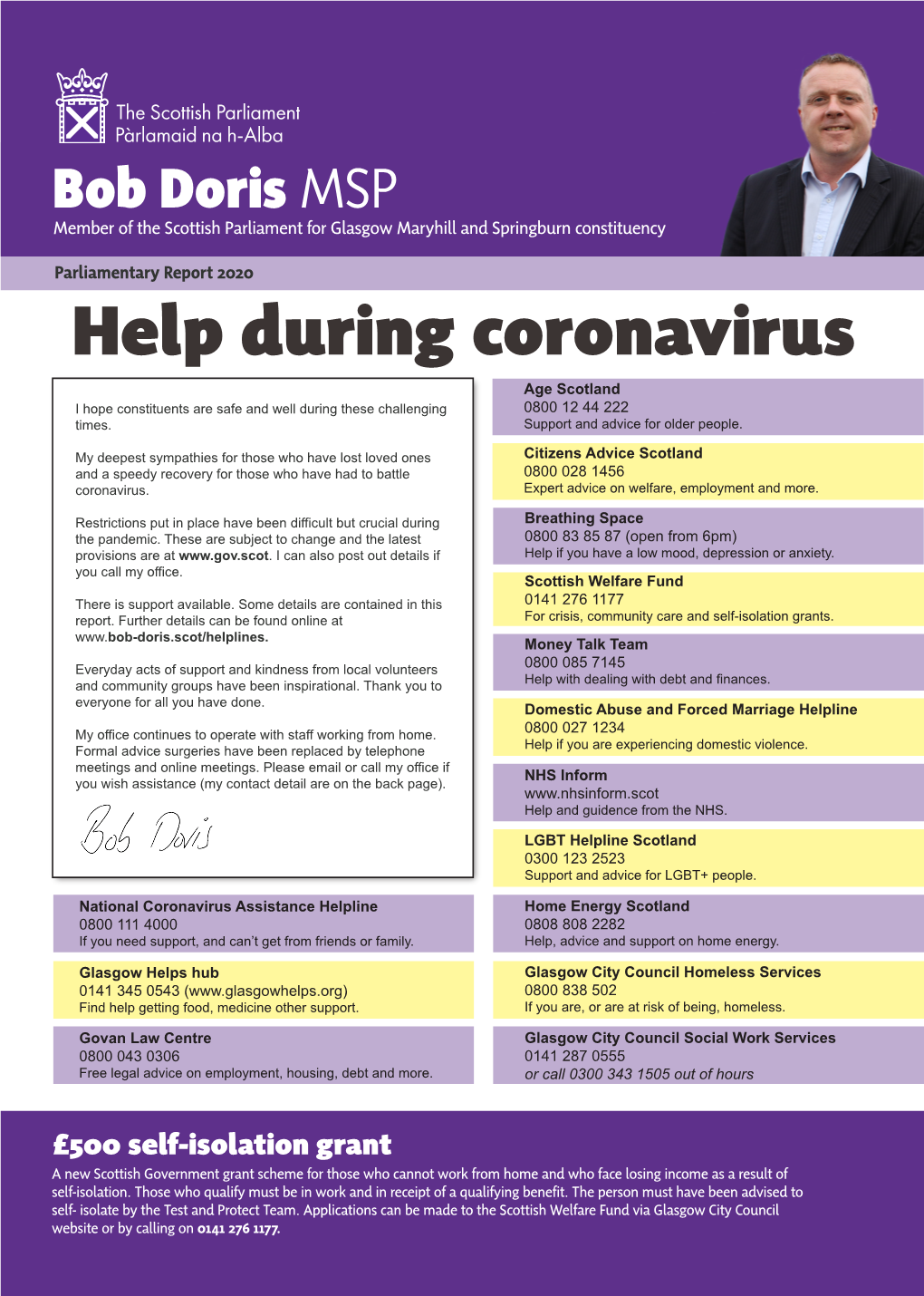 Help During Coronavirus