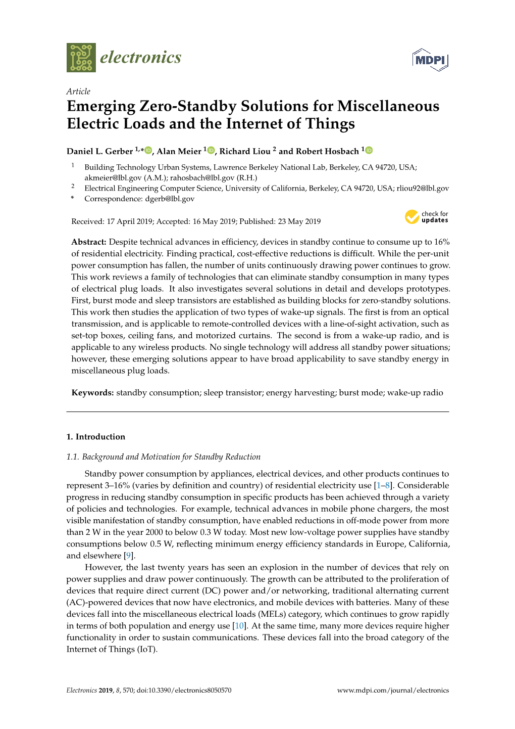 Emerging Zero-Standby Solutions for Miscellaneous Electric Loads and the Internet of Things