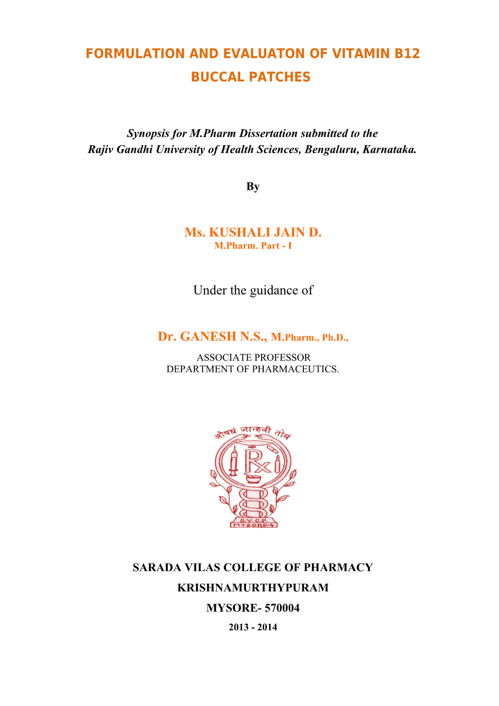 Formulation and Evaluation of Pulsatile s1