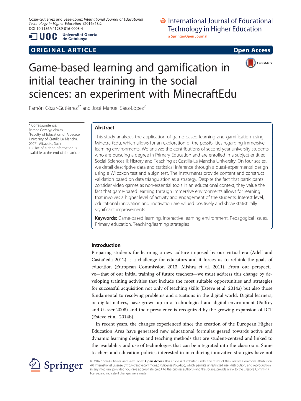 Game-Based Learning and Gamification in Initial