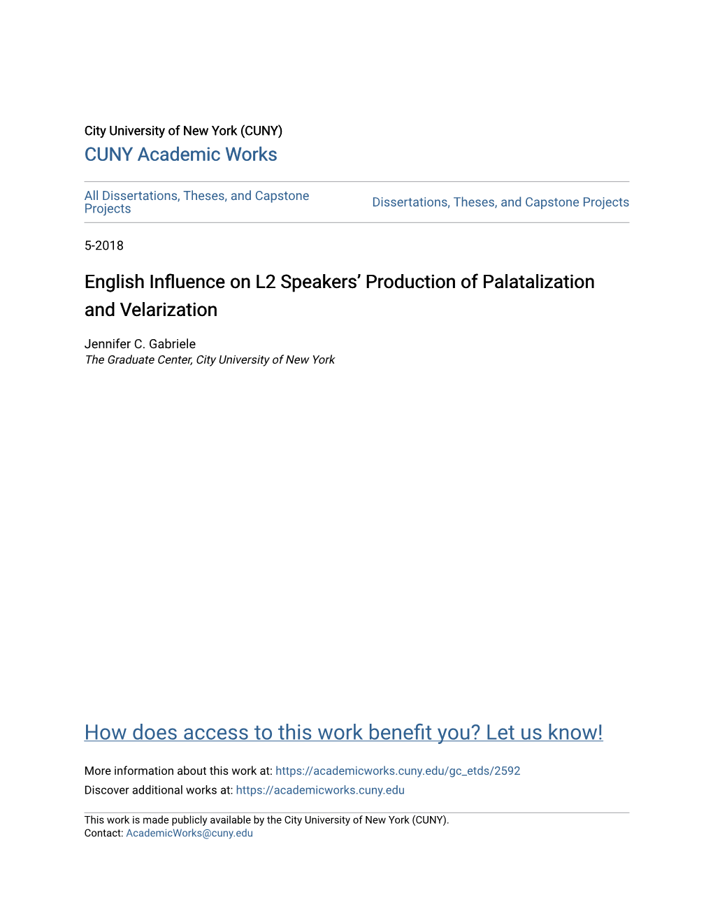 English Influence on L2 Speakers' Production of Palatalization And