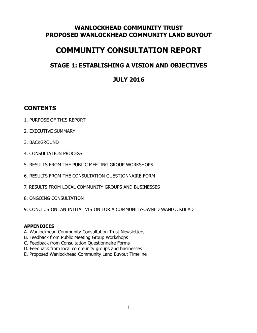Wanlockhead Community Consultation Report, a January 2016 Public Meeting Was Organised