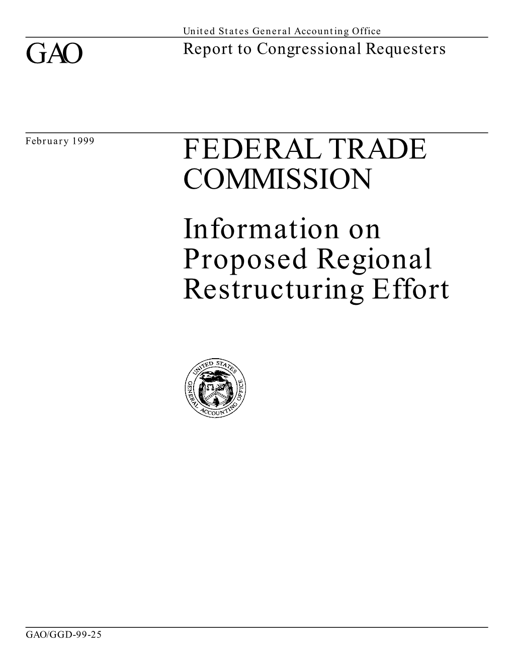 GGD-99-25 Federal Trade Commission