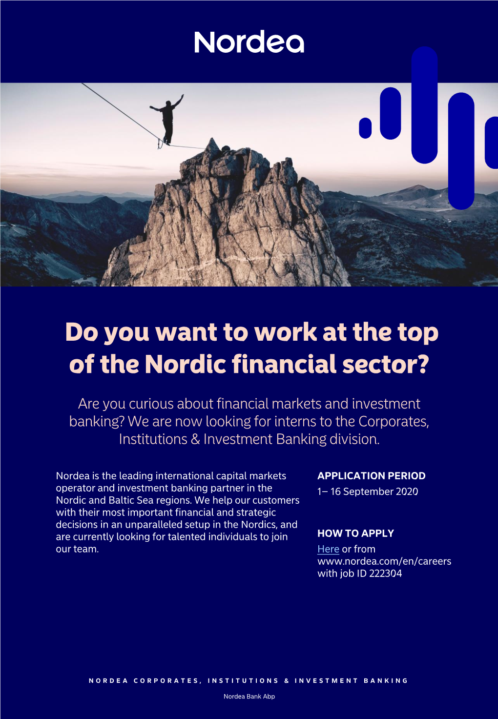 Do You Want to Work at the Top of the Nordic Financial Sector?
