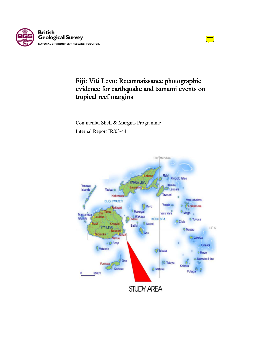 Fiji: Viti Levu: Reconnaissance Photographic Evidence for Earthquake and Tsunami Events on Tropical Reef Margins