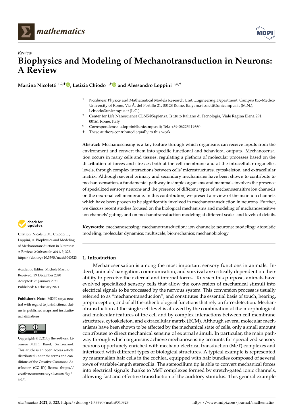 Biophysics and Modeling of Mechanotransduction in Neurons: a Review