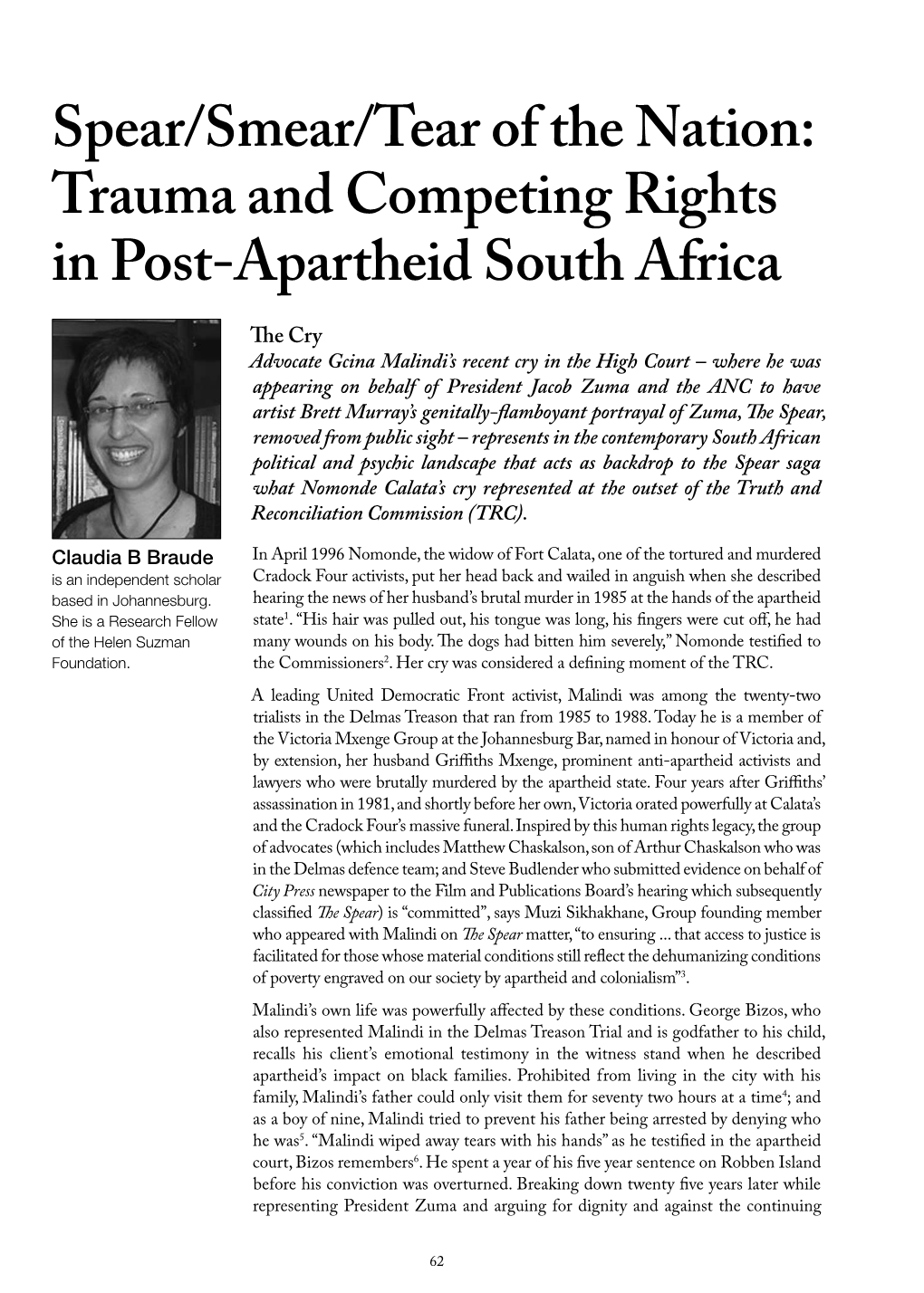 Trauma and Competing Rights in Post-Apartheid South Africa
