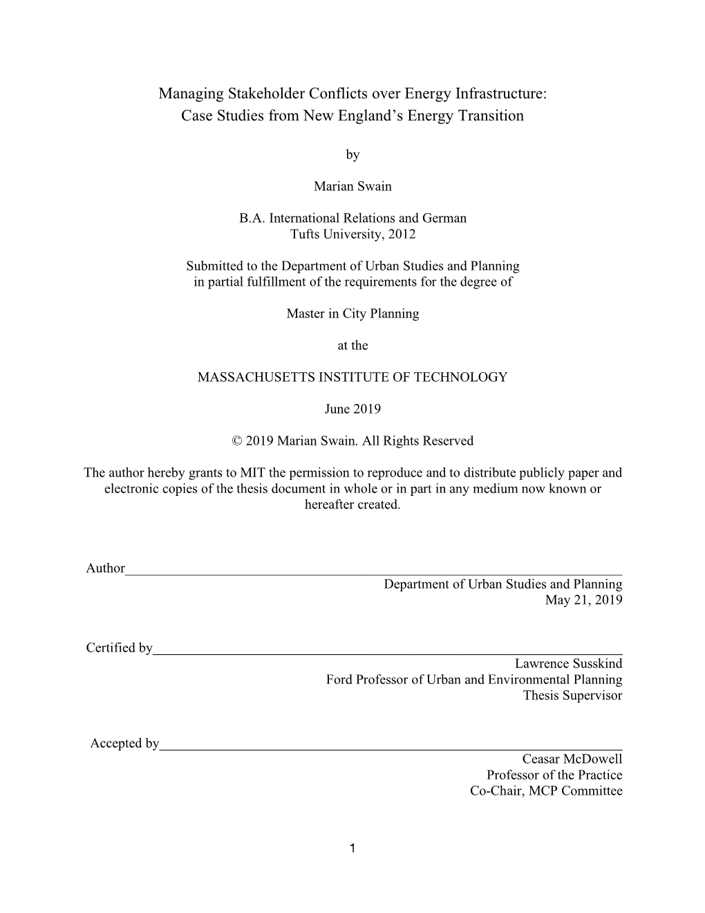 Managing Stakeholder Conflicts Over Energy Infrastructure: Case Studies from New England’S Energy Transition