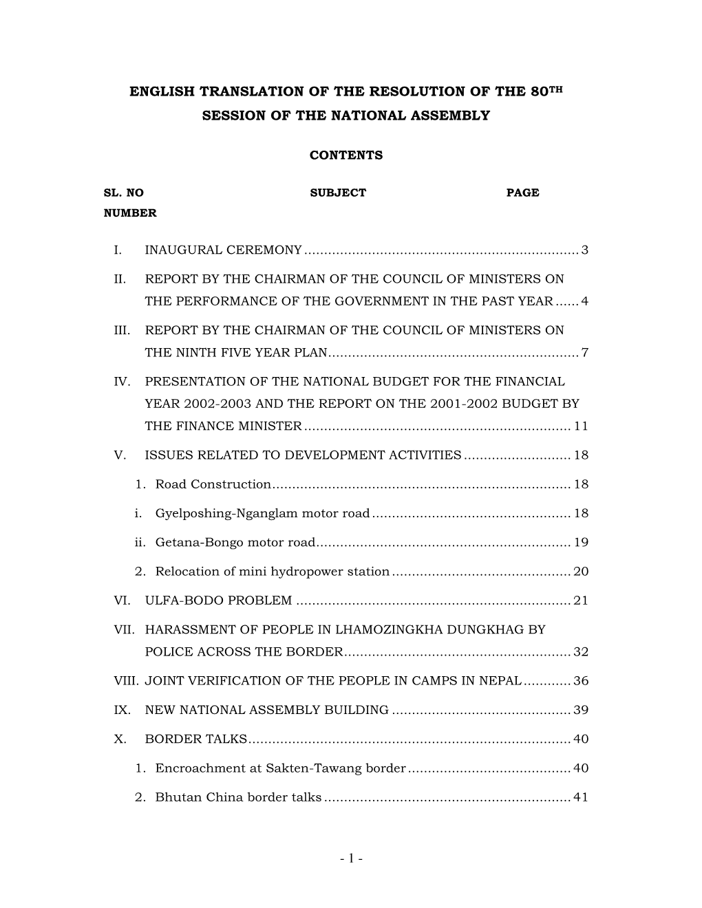 1-2002 Budget by the Finance Minister